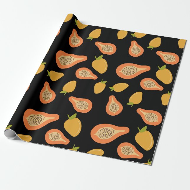 mango and papaya wrapping paper (Unrolled)
