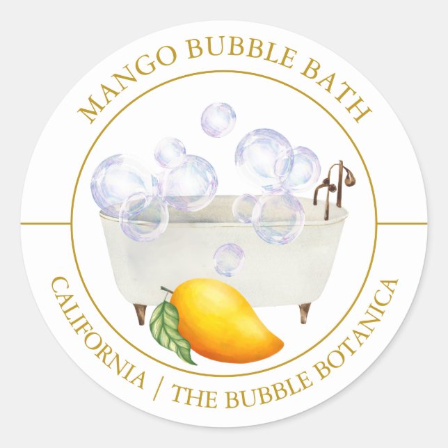 Mango Bubble Bath label (Front)