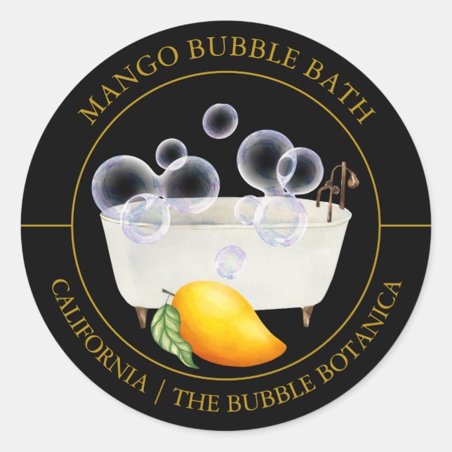 Mango Bubble Bath label (Front)