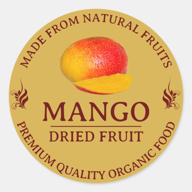 Mango Dried Fruit Custom Label Sticker (Front)