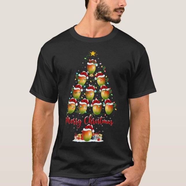 Mango Fruit Lover Xmas Matching Santa Mango Christ T-Shirt (Front)