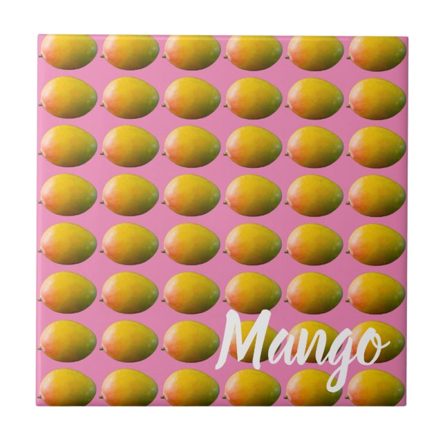 Mango Fruit Pattern for Vegetarian and Vegan Ceramic Tile (Front)