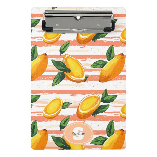 Mango Fruit Pattern with Green Leaves Mini Clipboard (Front)