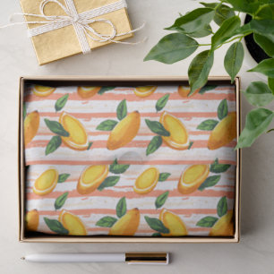 Mango Fruit Pattern with Green Leaves Tissue Paper