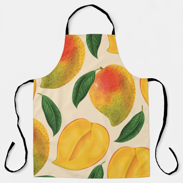 Mango Fruit Seamless Pattern Apron (Front)