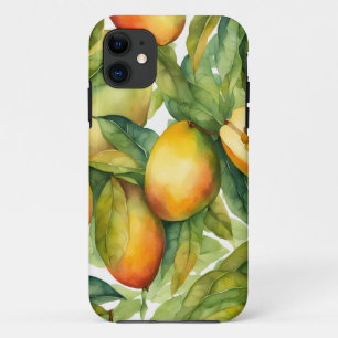 Mango Fruits and Leaves iPhone 11 Case