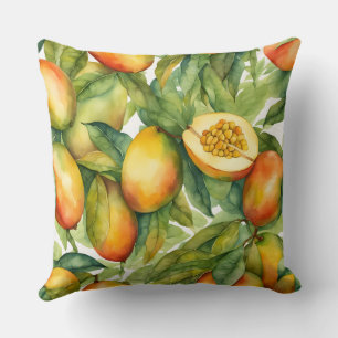 Mango Fruits and Leaves Cushion
