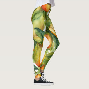 Mango Fruits and Leaves  Leggings