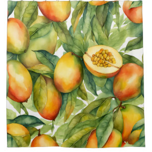 Mango Fruits and Leaves  Shower Curtain