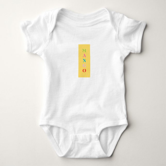  "Mango" Fun Graphic Baby One Piece Bodysuit (Front)