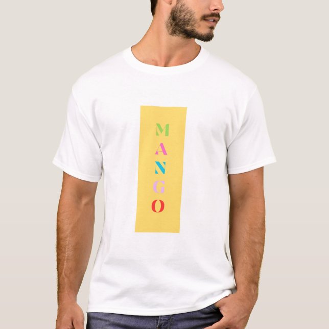 "Mango" Fun Graphic T-Shirt – Bold Yellow (Front)