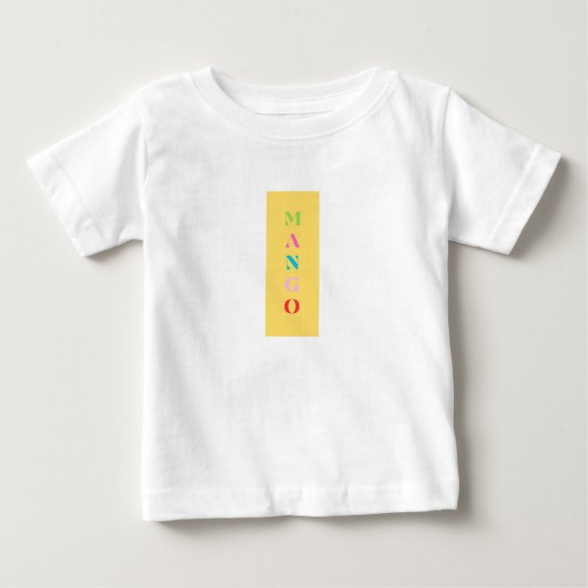 "Mango" Fun Graphic T-Shirt – Bold Yellow (Front)