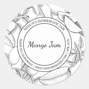 Mango Jam Sketch Modern label