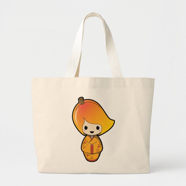 Mango Kokeshi Doll Jumbo Tote (Front)