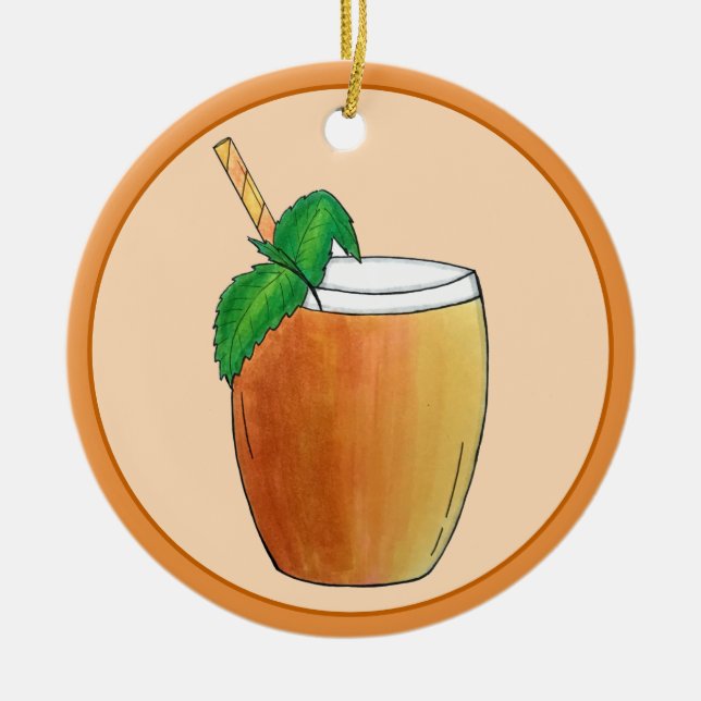 Mango Lassi Refreshing Indian Yoghurt Fruit Drink Ceramic Ornament (Front)