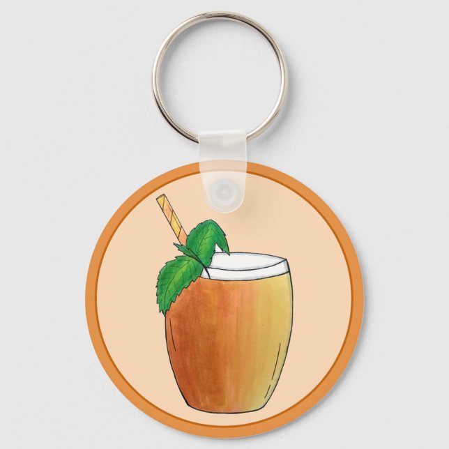Mango Lassi Refreshing Indian Yoghurt Fruit Drink Key Ring (Front)
