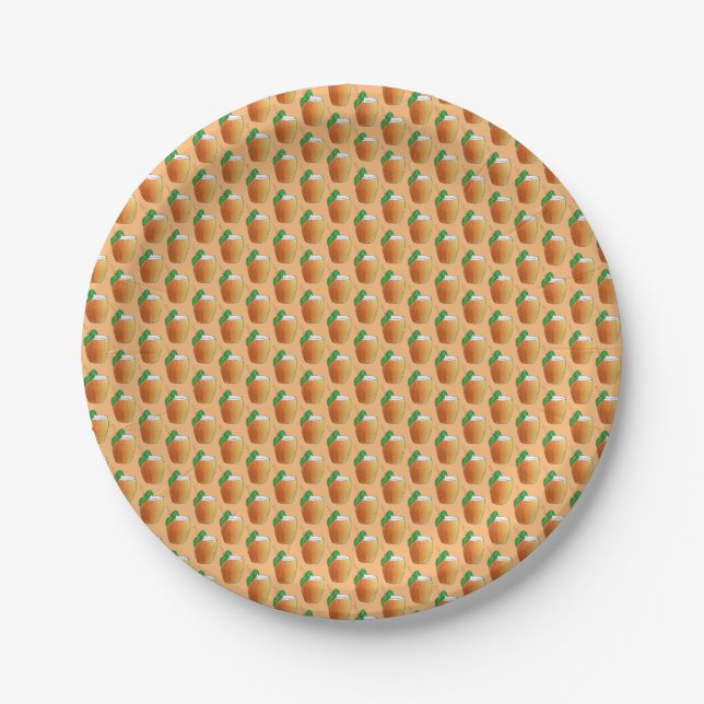Mango Lassi Refreshing Indian Yoghurt Fruit Drink Paper Plate (Front)