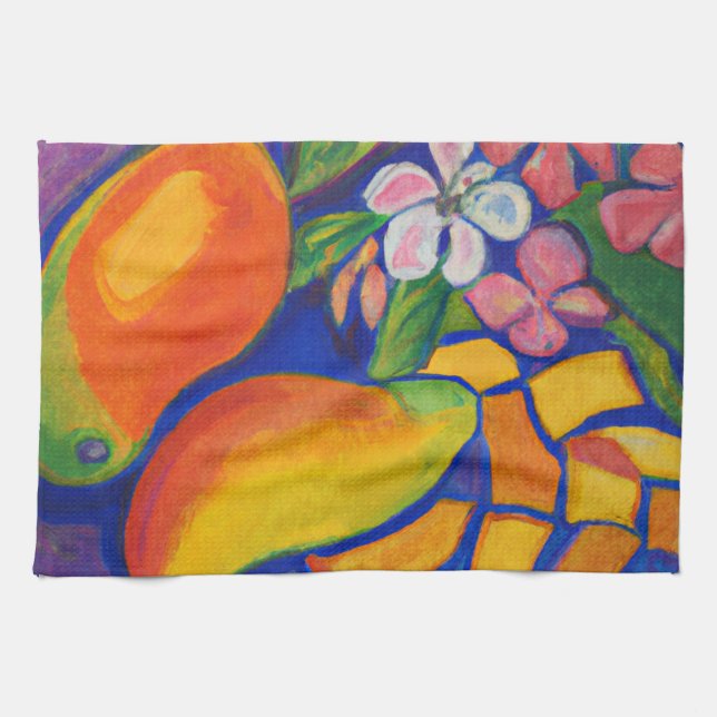 Mango lovers tropical tea towel (Horizontal)