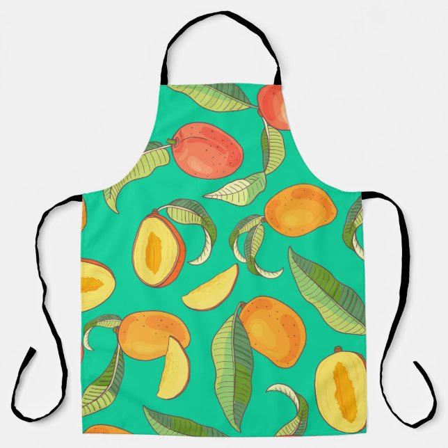 Mango Medley: Tropical Fruit Pattern Apron (Front)