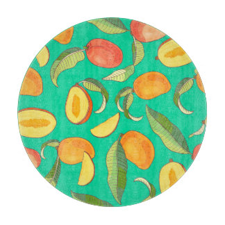Mango Medley: Tropical Fruit Pattern Cutting Board