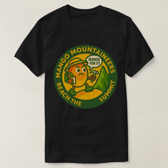Mango Mountaineers Reach The Summit T-Shirt (Design Front)