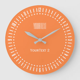 Mango Orange Colour Accent Colour to Personalise o Large Clock
