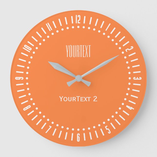 Mango Orange Colour Accent Colour to Personalise o Large Clock (Front)
