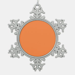 Mango Orange Colour Accent ready to customise Snowflake Pewter Christmas Ornament