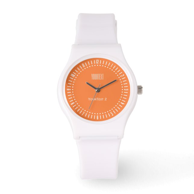 Mango Orange Colour Accent ready to personalise Watch (Front)
