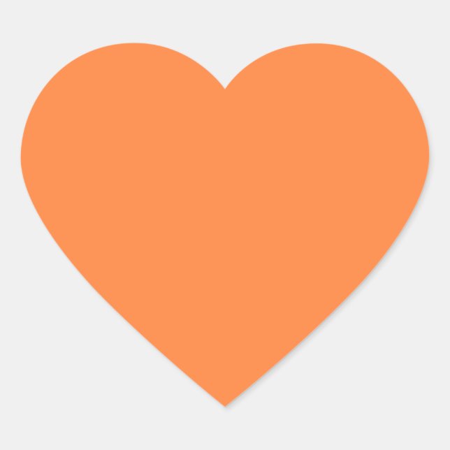 Mango Orange Colour Background ready to customise Heart Sticker (Front)