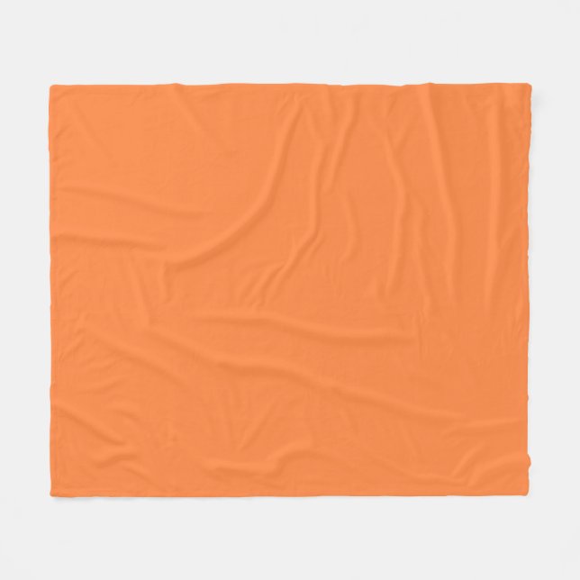 Mango Orange Colour Style ready to customise Fleece Blanket (Front (Horizontal))