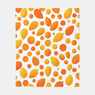 Mango Pattern Vibrant Tropical Fruits Fleece Blanket