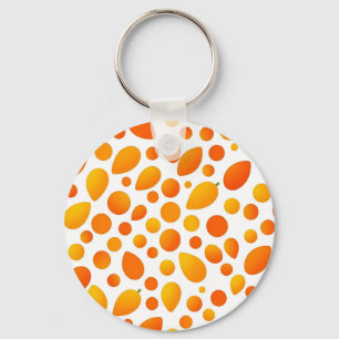 Mango Pattern Vibrant Tropical Fruits Key Ring