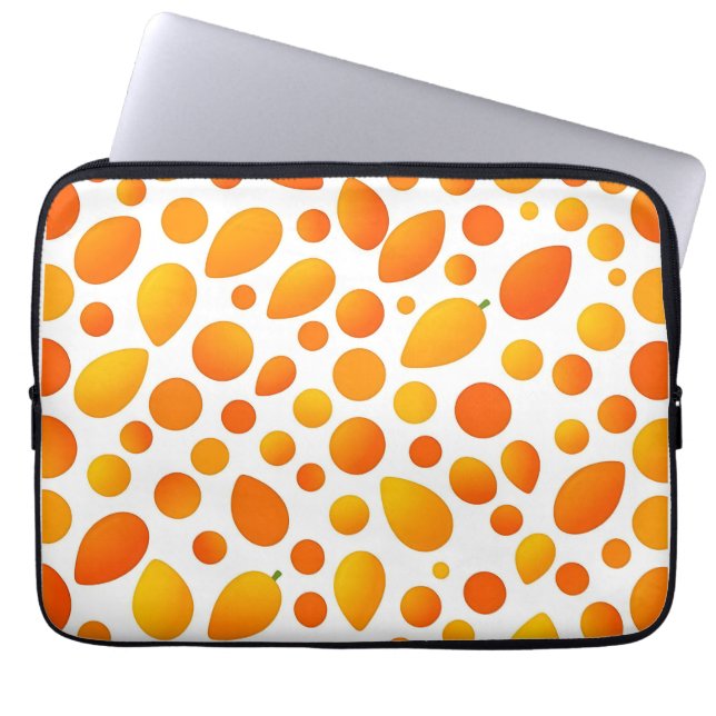 Mango Pattern Vibrant Tropical Fruits Laptop Sleeve (Front)
