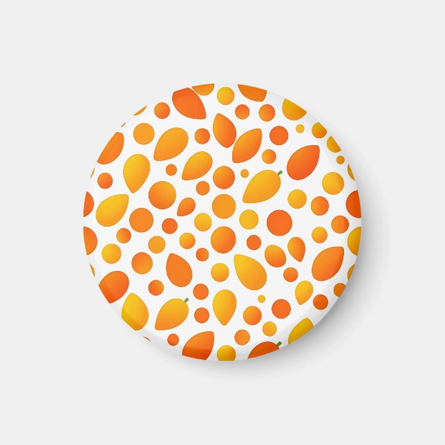 Mango Pattern Vibrant Tropical Fruits Magnet (Front)