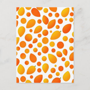 Mango Pattern Vibrant Tropical Fruits Postcard