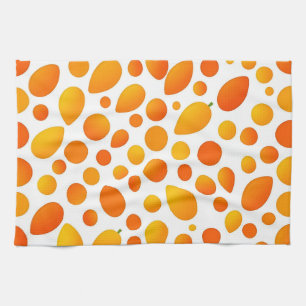 Mango Pattern Vibrant Tropical Fruits Tea Towel