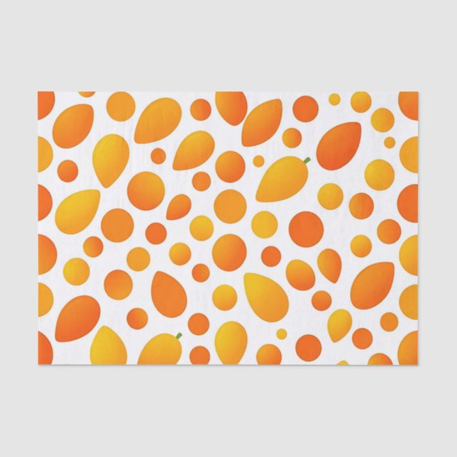 Mango Pattern Vibrant Tropical Fruits Tissue Paper (Front)