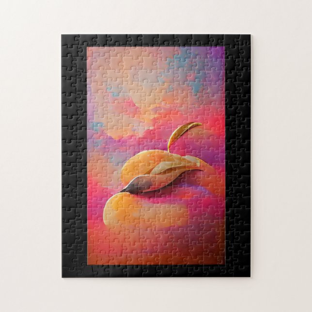 Mango peach peel abstract digital art jigsaw puzzle (Vertical)