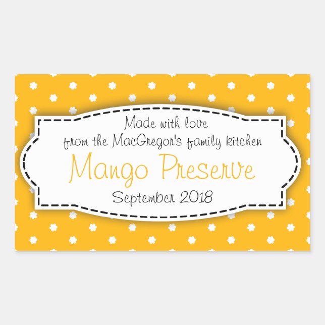 Mango preserve jam orange food label sticker (Front)