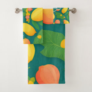 Mango Rainbow Colourful Personalised Pattern Bath Towel Set