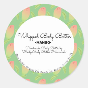 Mango Scent Butter Bath Branding Packaging Classic Round Sticker