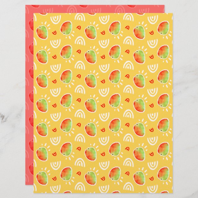 Mango Scrapbook Paper (Front/Back)