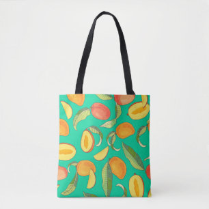 Mango. Seamless pattern with yellow and red tropic Tote Bag