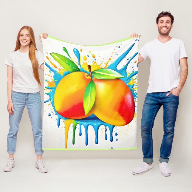 Mango Splash of Colour Fleece Blanket (In Situ)
