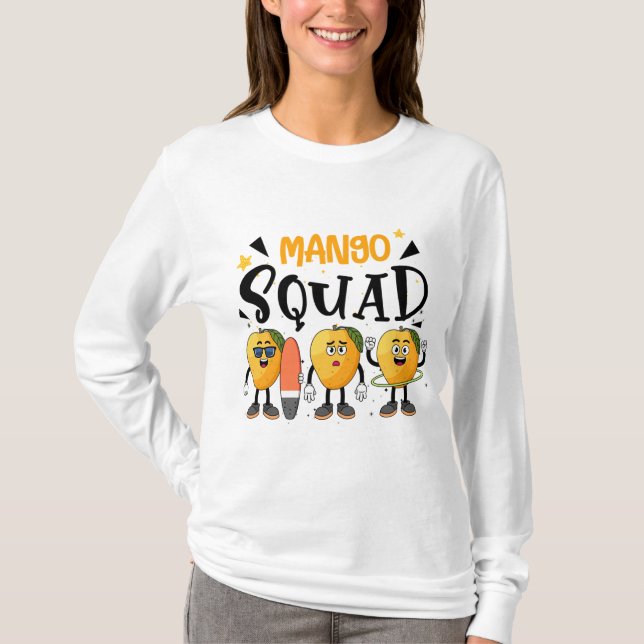 Mango Squad Summer Funny Mango Fruit Lovers T-Shirt (Front)