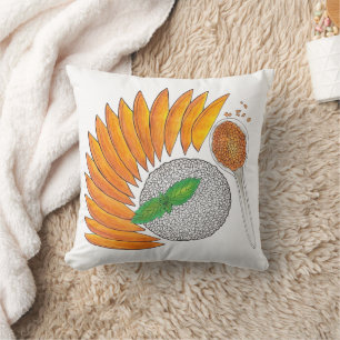 Mango Sticky Rice Dessert Thai Food Cuisine Cushion