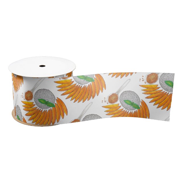 Mango Sticky Rice Dessert Thai Food Cuisine Satin Ribbon (Spool)