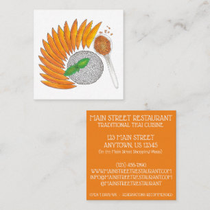 Mango Sticky Rice Dessert Thai Restaurant Food Square Business Card