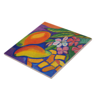 Mango still life Tropical and Hawaiian art tile